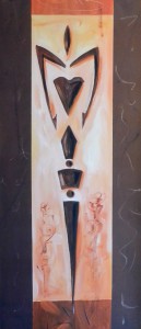 Decoración, Figura africana brazos en jarra, LA271, 70x30 cms (2)