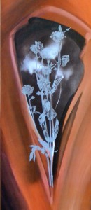 Decoración, Flor plateada II, LA275, 70x30 cms (6)