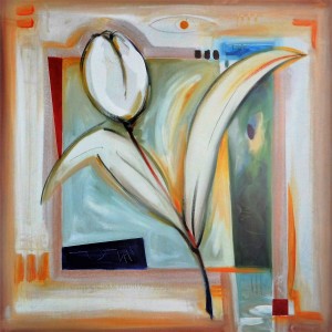 Decoración, Tulipán blanco, 70x70 cms (2)