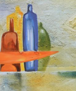 Decoración - "Bodegón con 4 botellas" cartel