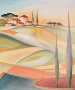 H. Kirchner - "Paisaje con casas al fondo" cartel decoración