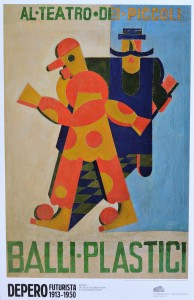 Depero Fortunato, Al teatro dei piccoli, cartel original exposición en Fundación Juan March, 74x48 cms (3)