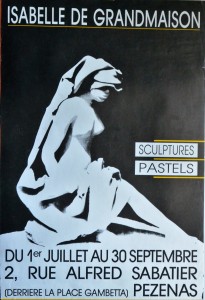 Isabelle de Grandmaison, Sculptures pastels, cartel original exposición, 60x40 cms (2)