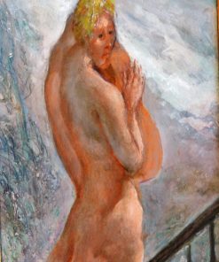 Juan Vicente Barrio, Juanvi - "Joven con guitarra" oleo tablex, enmarcado