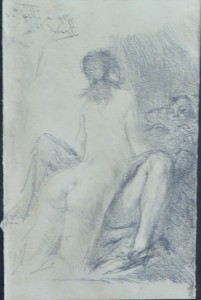 Juanvi, Juan Vicente Barrio, erótico, dibujo lápiz papel, enmarcado, dibujo 21x13 cms. y marco 32x25 cms. (2)