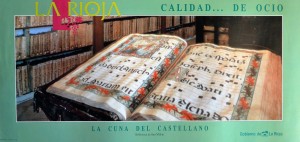 La Rioja, Cuna del castellano, Biblioteca de San Millan, cartel promoción turística, 33x69 cms (2)
