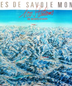 Francia - "Les Alpes de Savoie Mont-Blanc" cartel promoción turística, plastificado