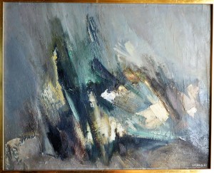 Lorenzo Antonio, Composición # 254, oleo tablex, firmada en 1961, 54x67 cms (3)