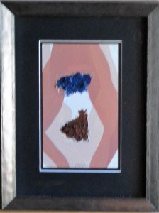 Pagola Javier, Momento erótico,  oleo cartulina, enmarcado, pintura 17x10,50 cms. y marco 29x22 cms (3)
