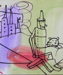 Pagola Javier - "Personajes de El Mago de Oz" dibujo técnica mixta papel