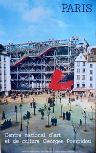 Paris, Centre National d´ Art et Culture Georges Pompidou, cartel promoción turística, 99x62 cms (1)