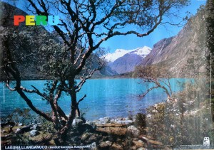 Perú, Laguna Llangamuco, Parque Natura Huascaran, cartel promoción turística, 49x69 cms (2)