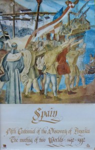 Spain Fifth Centenial, cartel promoción 5º centenario descubrimiento de América, 92x59 cms (1)