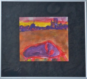 Sycet Pablo, Paisaje, Pintura técnica mixta cartulina, enmarcado, pintura 16x17,50 cms. y marco 28x31 cms.  (3)