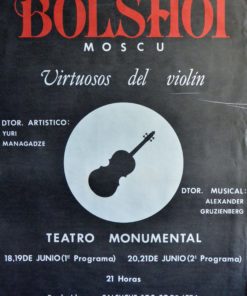 Teatro Bolshoi Moscú - "Virtuosos del violín" cartel original actuación en el Teatro Monumental