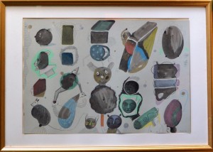 pagola javier 1992, Mundo onírico, acrílico cartulina, enmarcado, pintura 52x85 cms. y marco 76x106 cms (16)