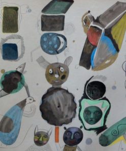 Javier Pagola 1992 - "Mundo onírico" acrílico cartulina, enmarcado