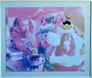 pollack stevens vodoo victims impresión digital y collage,  edición 50 ejemplares, numerado 10-50 y firmado a lápiz, enmarcado, 37,5x44,50  y marco 44,50x52,50   (12)