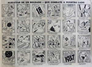 Aleluyas de un soldado, viñetas, panfleto, 45x33 cms.  (4)