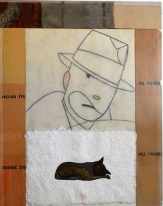Arroyo Eduardo, Fausto, técnica mixta y collage, enmarcado, obra 51x41 cms. y marco 69x58 cms (1)