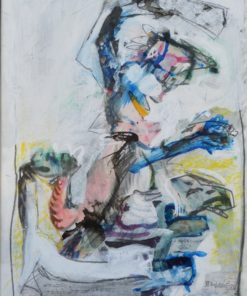 Bonifacio 1973 - "Personaje furioso" pintura técnica mixta cartulina, enmarcado