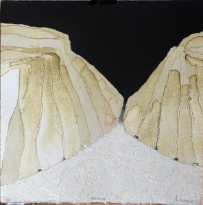 Cantera Miriam, Abocados, litografía y papel chine-collé, edición de 75 ejemplares, numerado y firmado a lápiz, 25x25 cms (4)