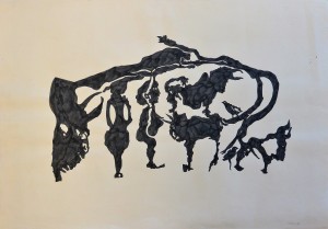 Castillo Jorge 1972, Figuras, dibujo acrílico papel, 70x100 cms.   (1)