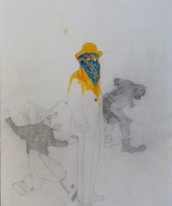 Castillo Jorge 1979 - "Valle Inclán" dibujo original lápiz y acuarela papel