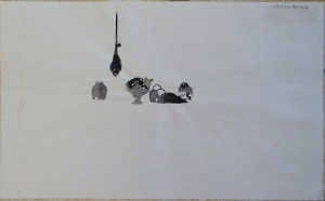 Castillo Jorge 1980 N. York, Bodegón, Tinta china papel, 28x45 cms.  (3)