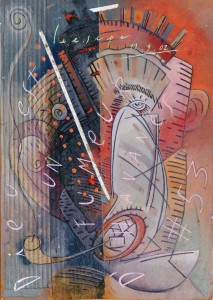 Ceesepe, Dieux est un fumeur d´havanes # 53, dibujo técnica mixta papel, 50x35 cms. (23)