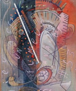 Ceesepe - "Dieu est  un fumeur d´havanes # 53" dibujo técnica mixta y collage cartulina