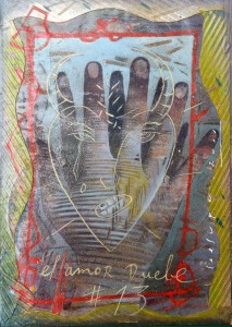 Ceesepe, El amor duele # 13, dibujo técnica mixta y collage cartulina, 47x35 cms. (20)