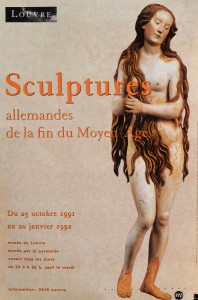 Erhard Gregor, Santa María Magdalena, Cartel original Escultura alemana antigua en el Museo del Louvre Paris, 60x40 cms.  (6)