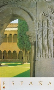 España, claustro del Monasterio de Silos, cartel promoción turística, 60x37 cms. 12 (1)