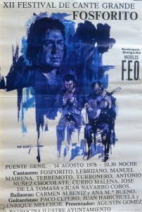 Festival cante grande Fosforito, cartel original certamen en Puente Genil en 1978, 95x65 cms (4)