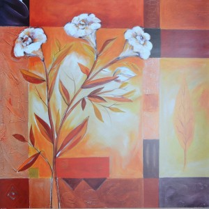 Gockel Alex, Flores blancas, cartel, 70x70 cms (1)