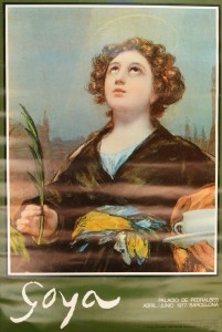 Goya, Francisco de, Las santas Justa y Rufina, fa¡ragmento, cartel original exposición en Palacio de Pedralbes Barcelona en 1977, 72x50 cms. (3)