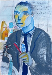 Javier de Juan, Y después de las comidas..., dibujo original técnica mixta papel, 100x70 cms (4)
