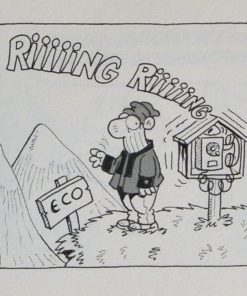 Luis Valcarcel Ortés - "Eco" Viñetas, dibujo original tinta china cartulina