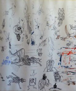 Javier Pagola - "Figuras en rotación" técnica mixta papel, enmarcado