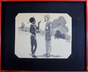 Penagos Rafael, Explorador, dibujo tinta cartulina, 1933, enmarcado, dibujo 22,50x28 y marco0 36x44 cms (6)
