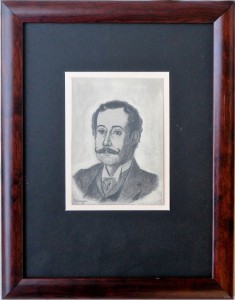 Pinazo Martinez José, Personaje del Ateneo de Valencia XXII, dibujo carboncillo papel, enmarcado, dibujo 11,50x8,50 y marco 27x21 cms (3)