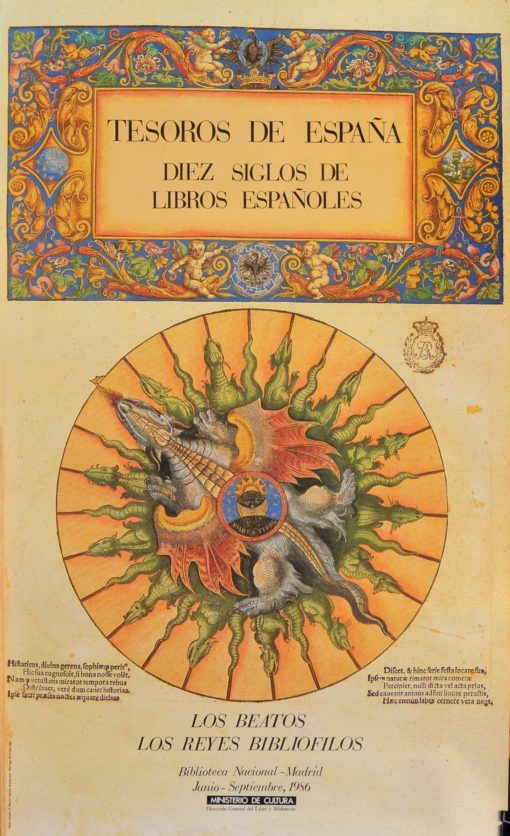Tesoros de España - "10 siglos de libros españoles, Los Beatos" cartel original exposición en la Biblioteca Nacional en 1986