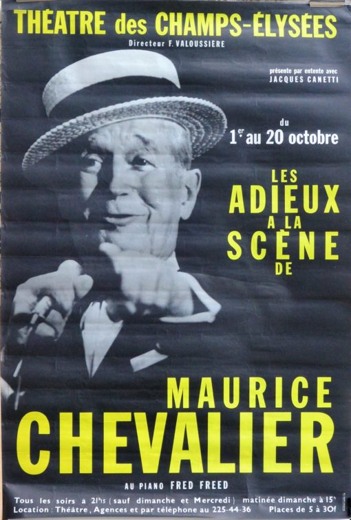 Theatre des Champs Elisées - "Maurice Chevalier, les adieux a la scene" cartel