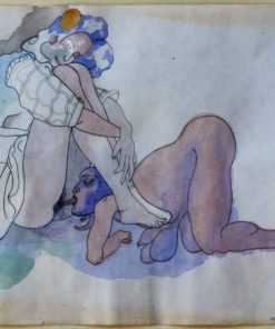 Jorge Castillo Barcelona 1978 - "Momento erótico" técnica mixta papel, enmarcado