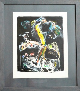 Bonifacio 1975 ave festiva, técnica mixta cartulina, enmarcado, papel 48x40 cms. y marco 67x59 cms (31)