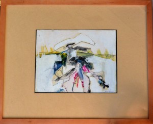 Bonifacio 1975, pase taurino, original técnica mixta cartulina, firmado en 1985, enmarcado, obra 21,50x27,50 cms. y marco 42,50x52,50 cms (20)