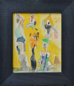 Bonifacio 1978, Figuras, oleo lienzo, enmarcado, pintura 46x38 cms. y marco 64x55 cms (2)