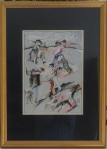 Bonifacio 1978, boceto para Desfile de Modelos, técnica mixta cartulina, pintura, 44x32 cms. y marco 76x56 cms (22)
