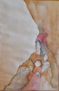 CM 93, Duendes del bosque, acuarela papel, enmarcado papel 69x49 cms. y marco 75x55 cms. 360 (1)